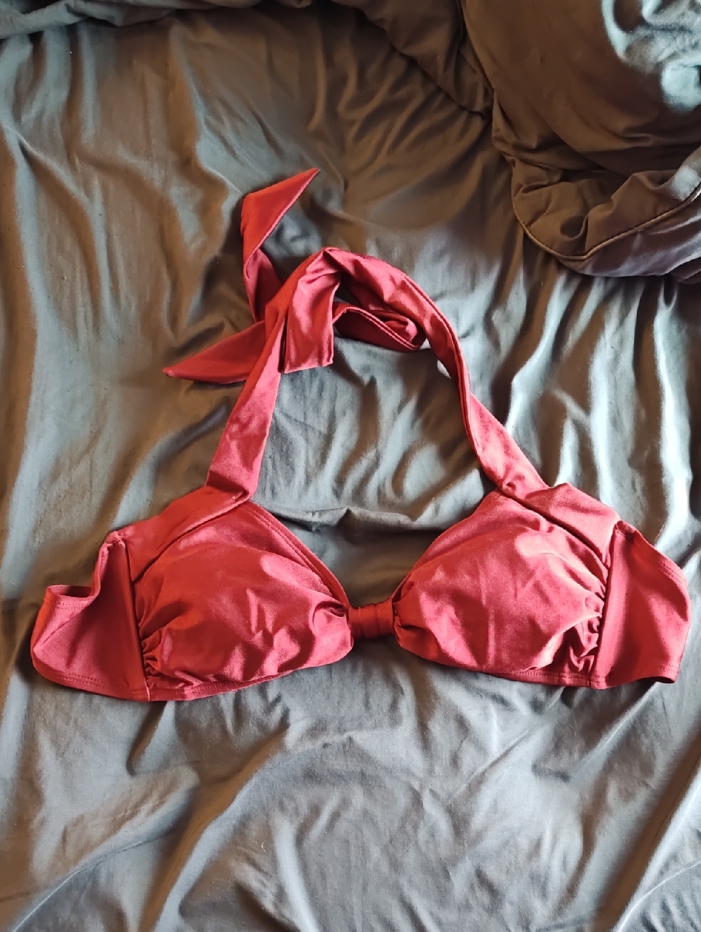 Women’s Red Halter Bikini Top - Classic Swimwear